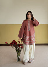 Pink Aura embroidered 2 pc (Short Shirt with Farshi Shalwar) 26NS031