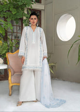 Moon white Embroidered 3PC (26NS027)
