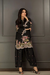 Mahnoor Black 2PC (Short Shirt with Farshi Shalwar) 26NS020