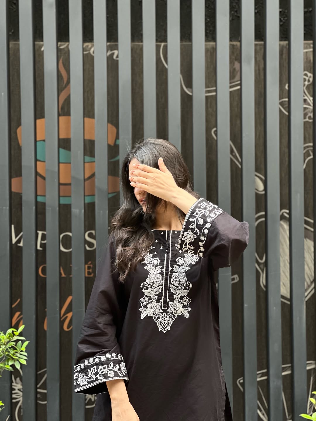 Lavish Black Embroidered 2 PC (Short Shirt with Farshi Shalwar)