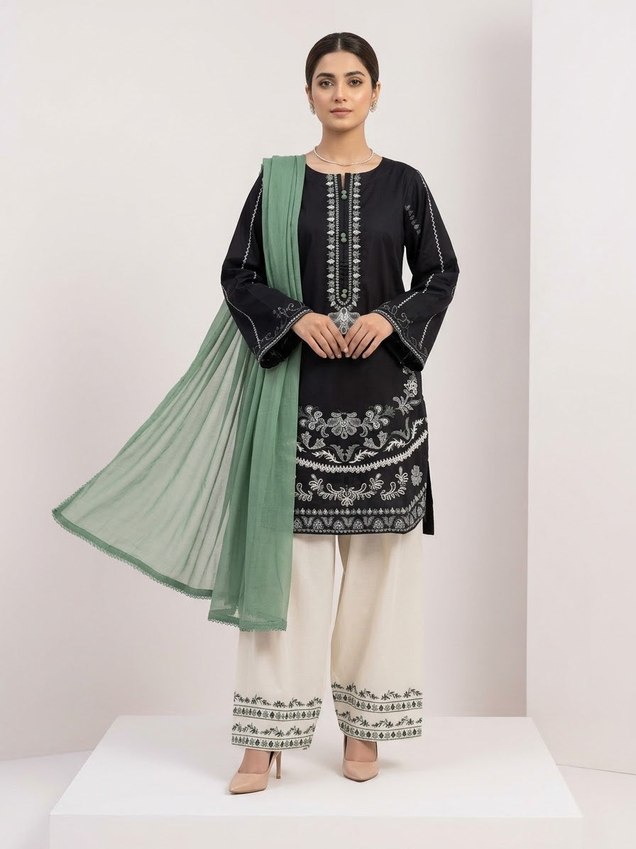 Dua – Black Embroidered 3 pc