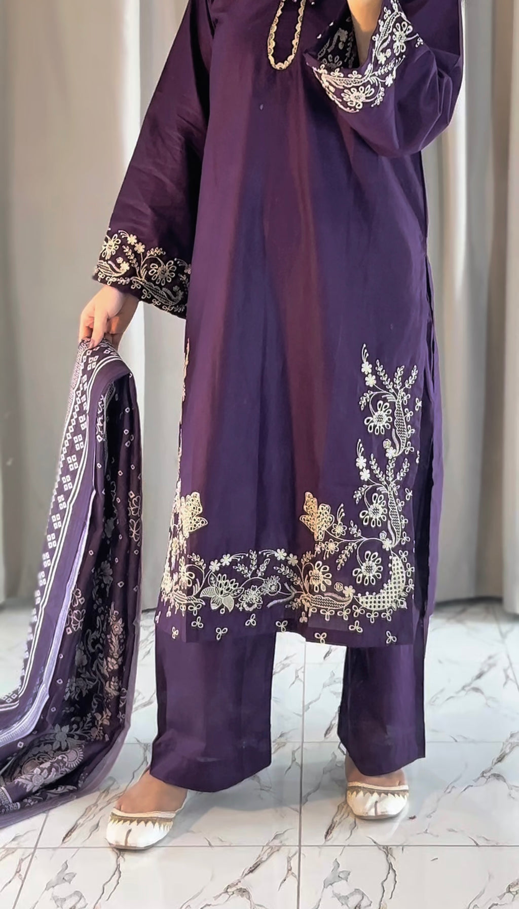 Ruby  Embroidered 3 pc