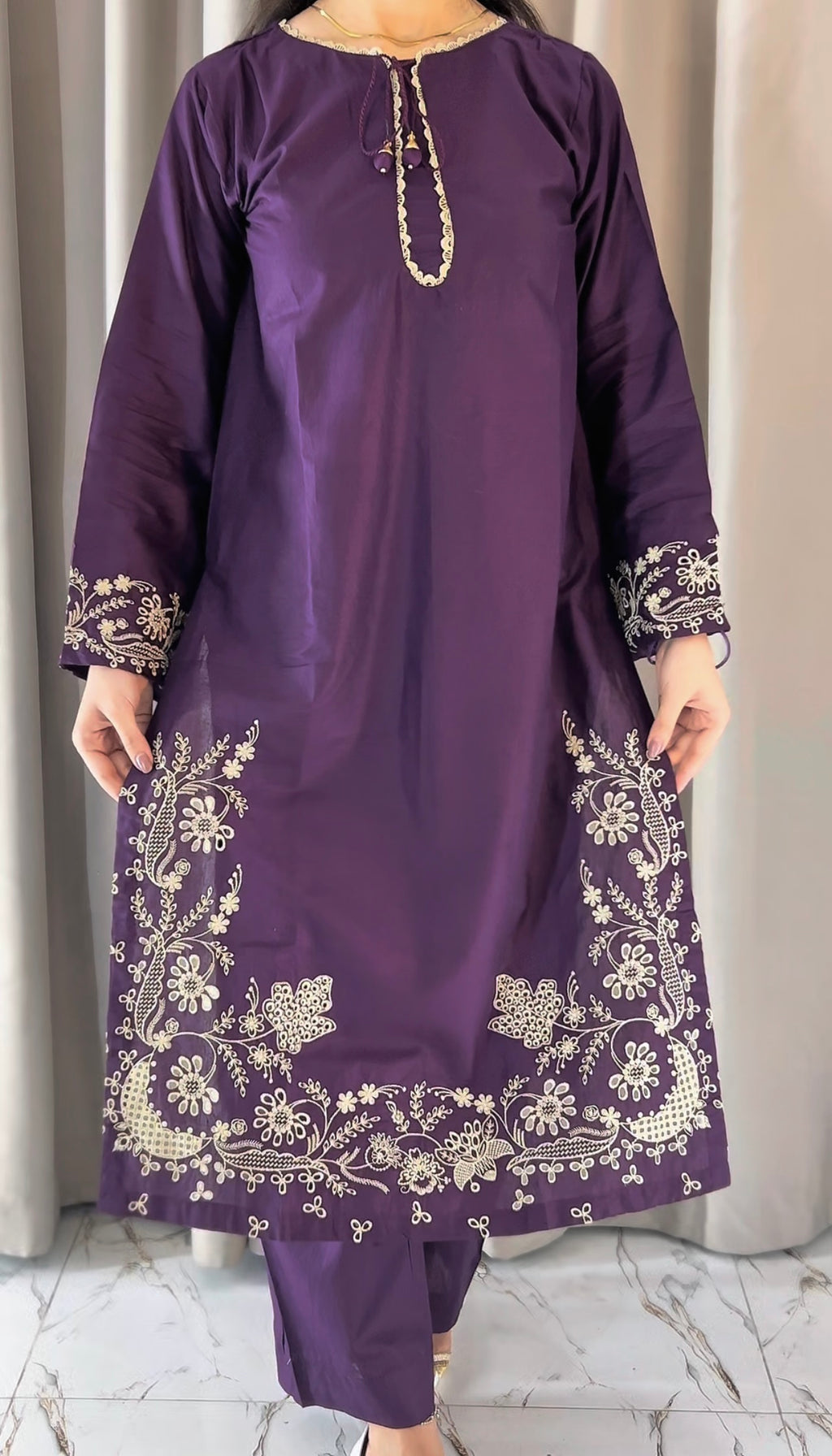 Ruby  Embroidered 3 pc
