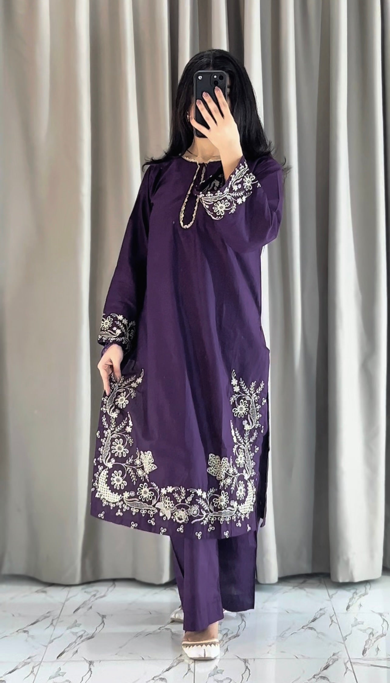 Ruby  Embroidered 3 pc