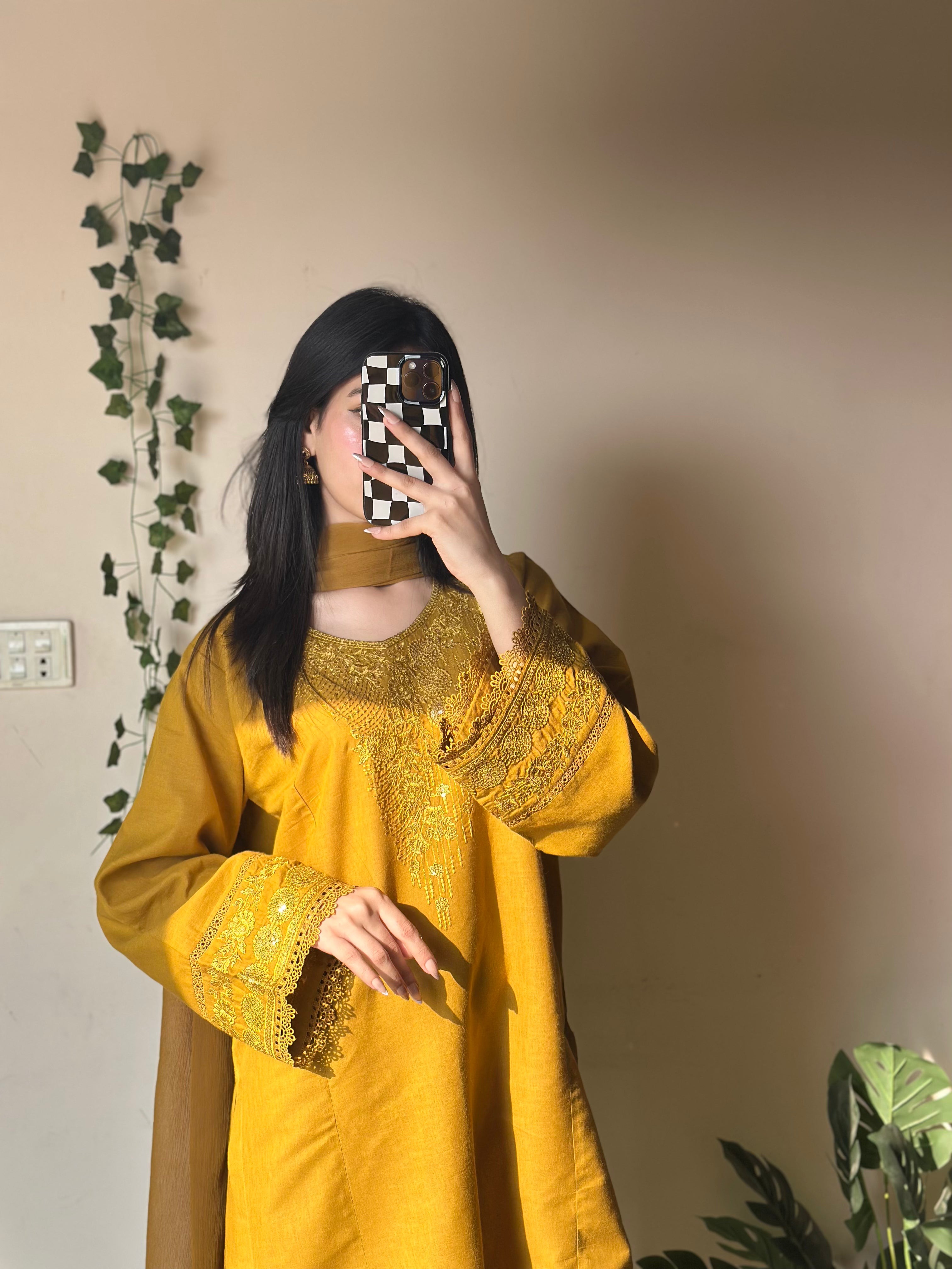 Mehmal Embroidered 3 pc