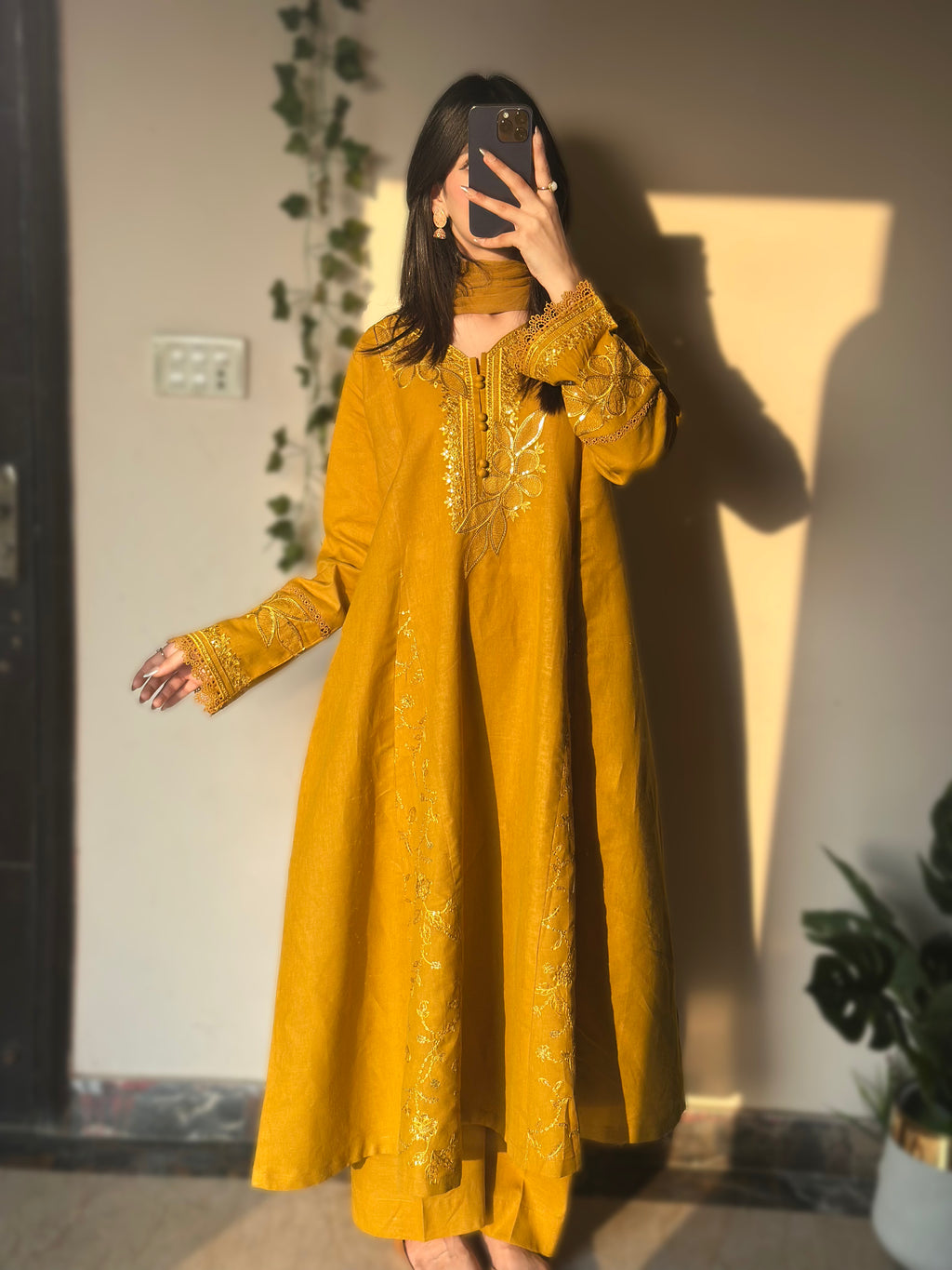 Heer  Frock Embroidered 3 pc