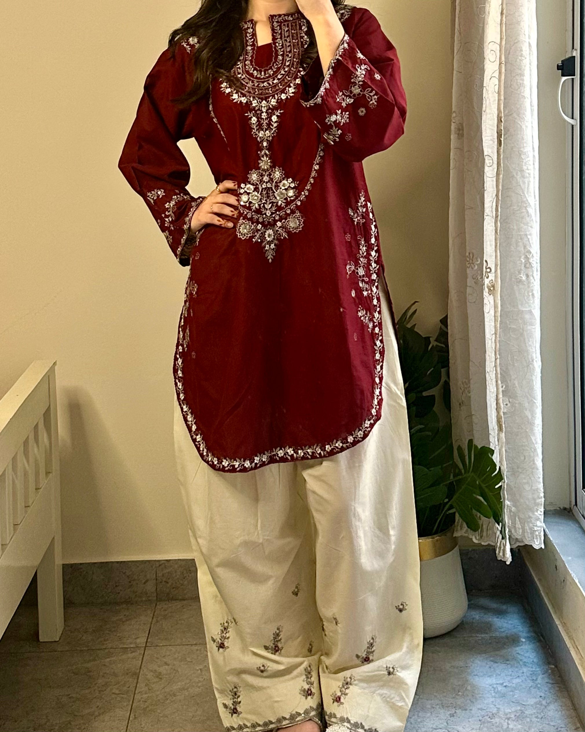Anmol 2pc (Short Shirt with Farshi Shalwar)