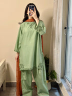Hayat - 3pc (Short Shirt with Farshi Shalwar)