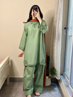 Hayat - 3pc (Short Shirt with Farshi Shalwar)