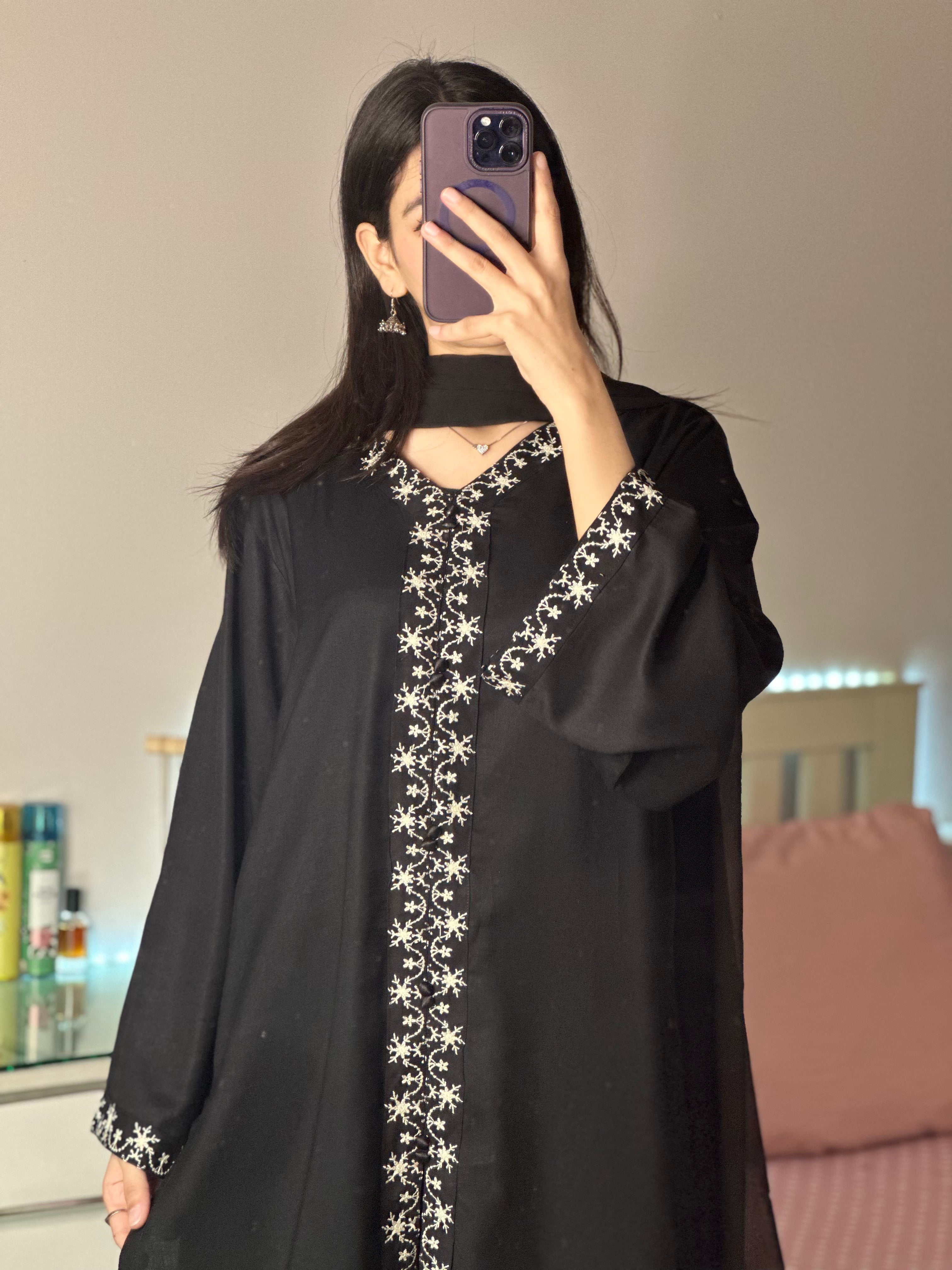 Noir  Black Embroidered 3PC