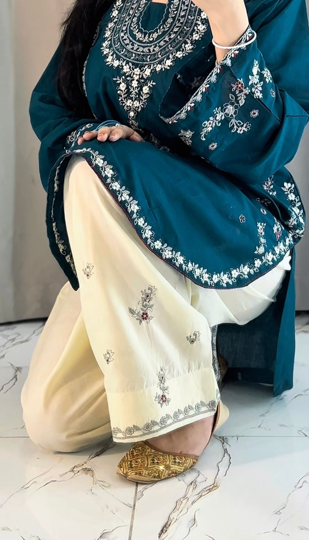 Mehnaaz - 2Pc (Short Shirt with Farshi Shalwar)
