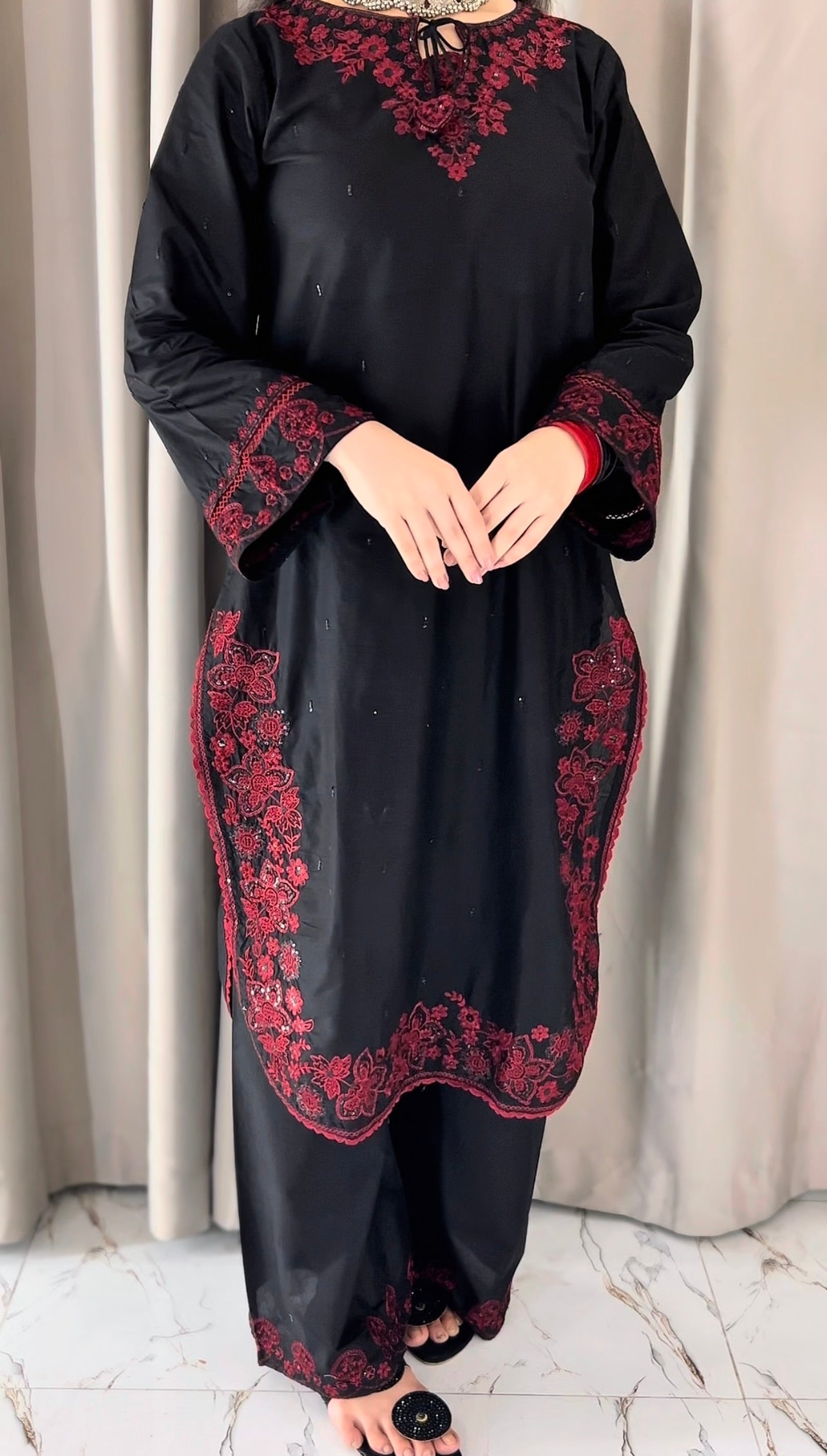 Juliet Black Embroidered 2PC
