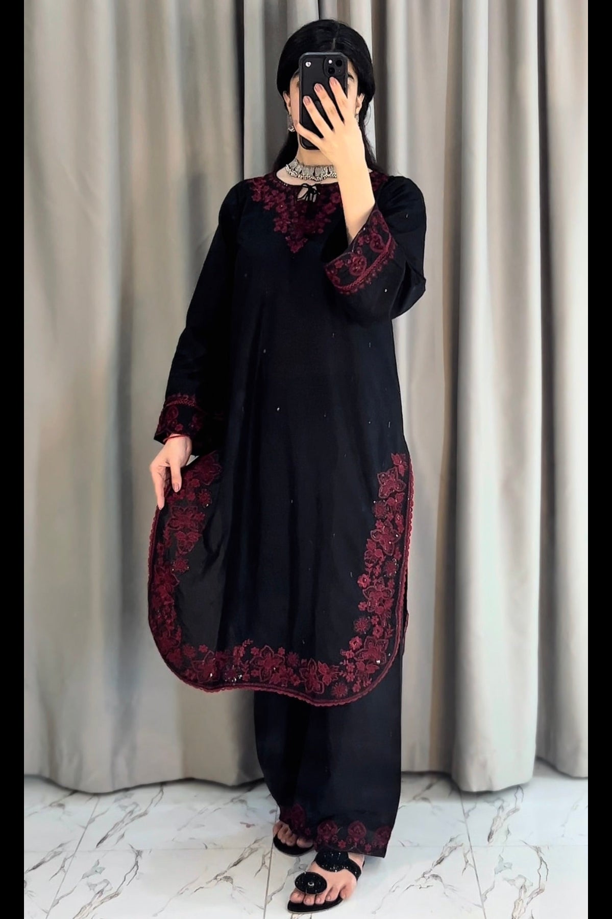 Juliet Black Embroidered 2PC