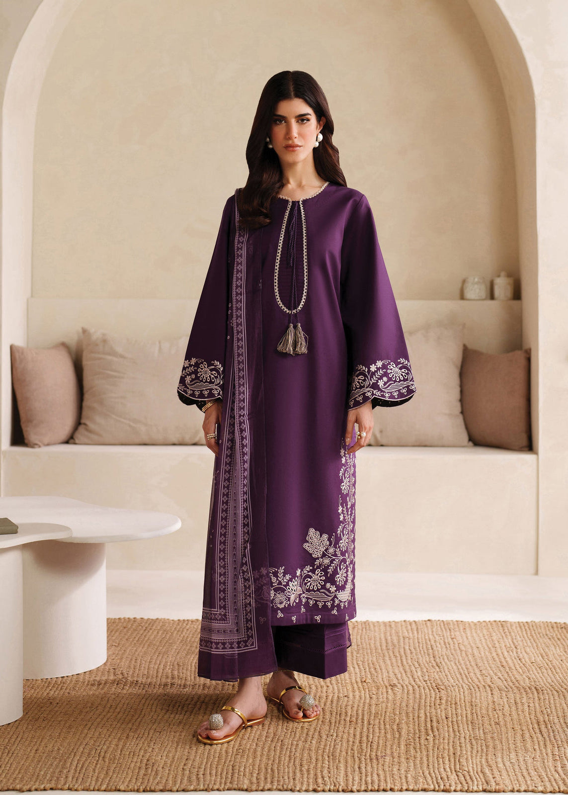 Ruby  Embroidered 3 pc