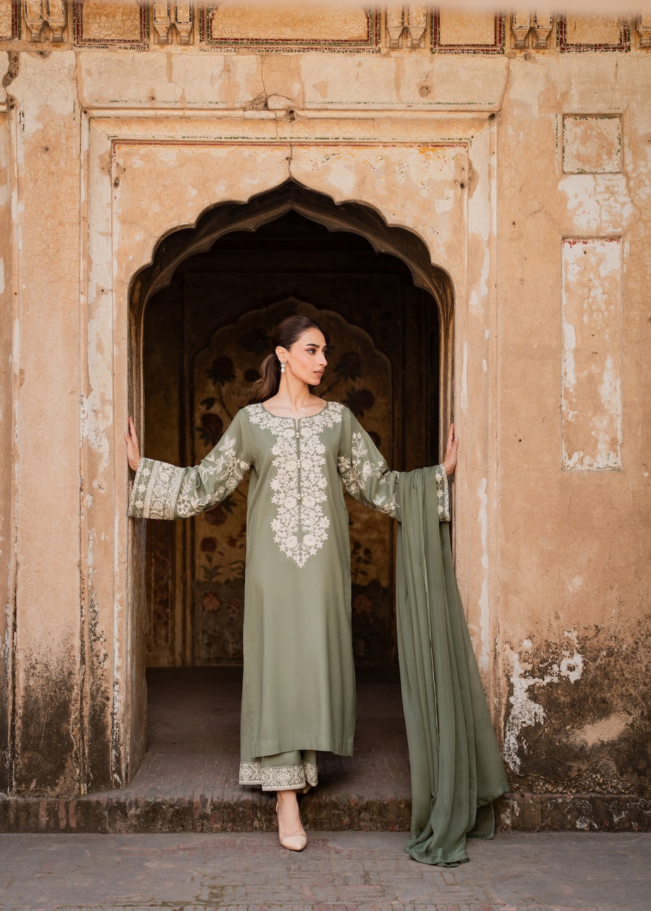 shanzey Embroidered 3 pc