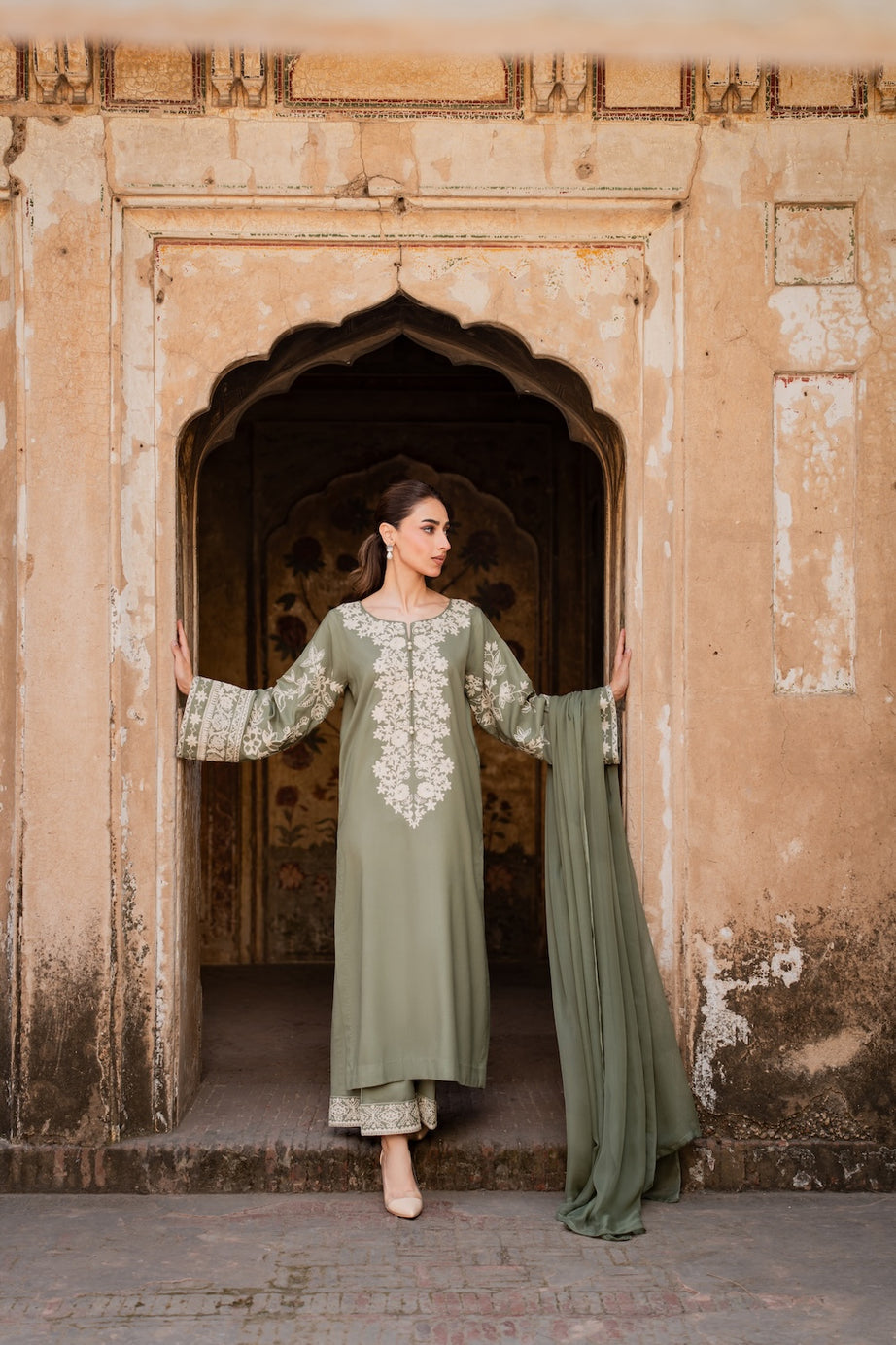 shanzey Embroidered 3 pc