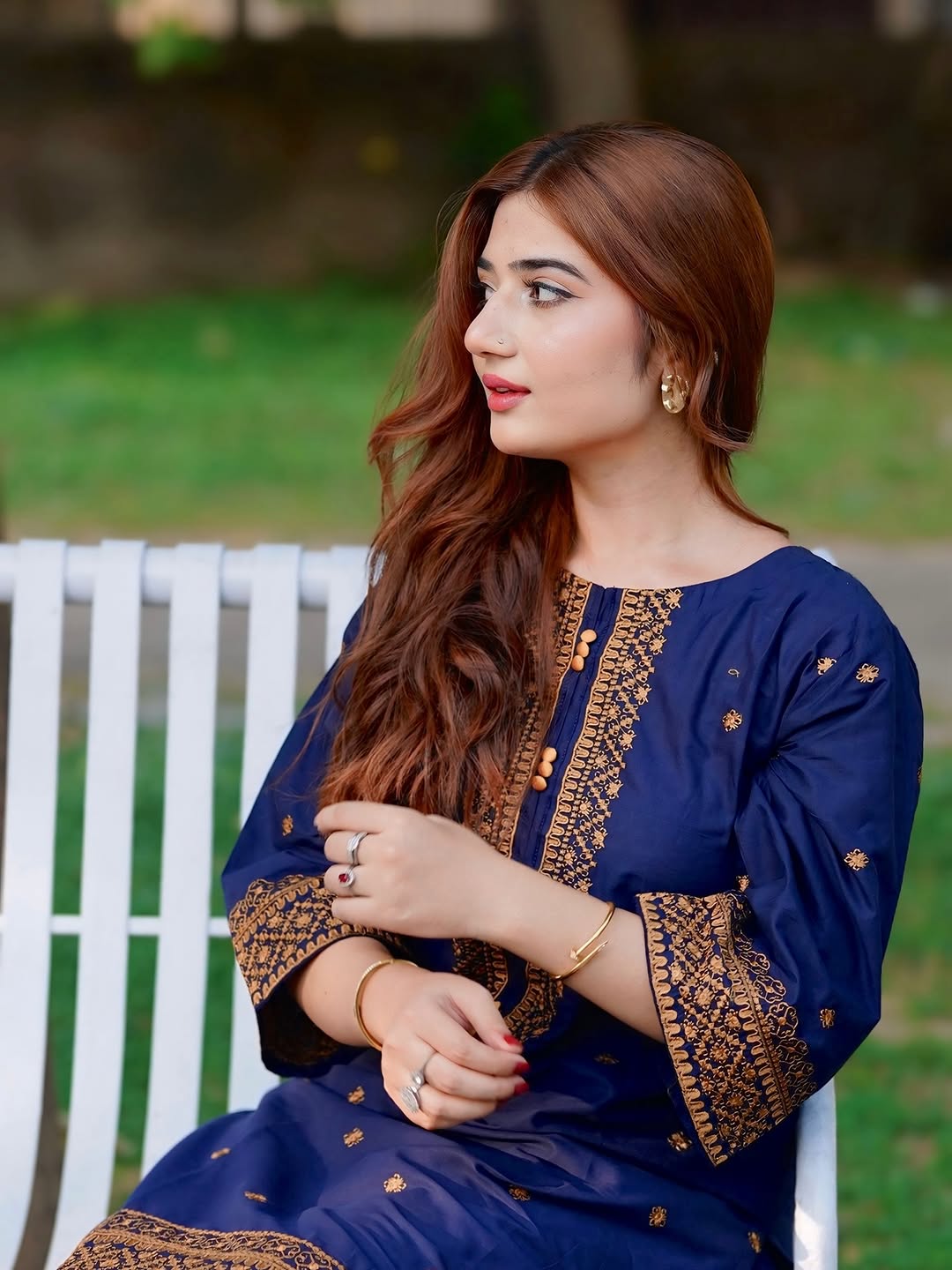 Royal  Blue Embroidered 2 piece