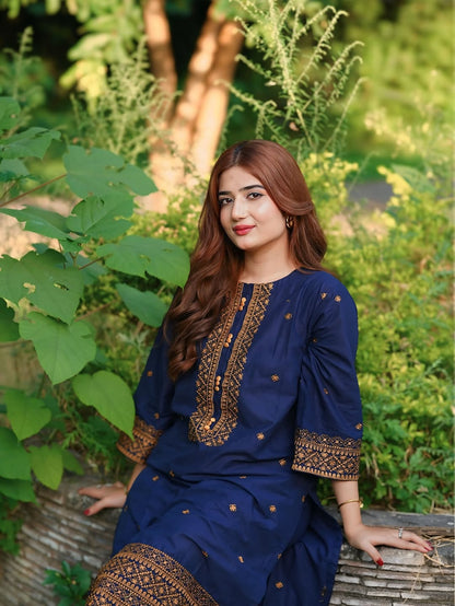Royal  Blue Embroidered 2 piece