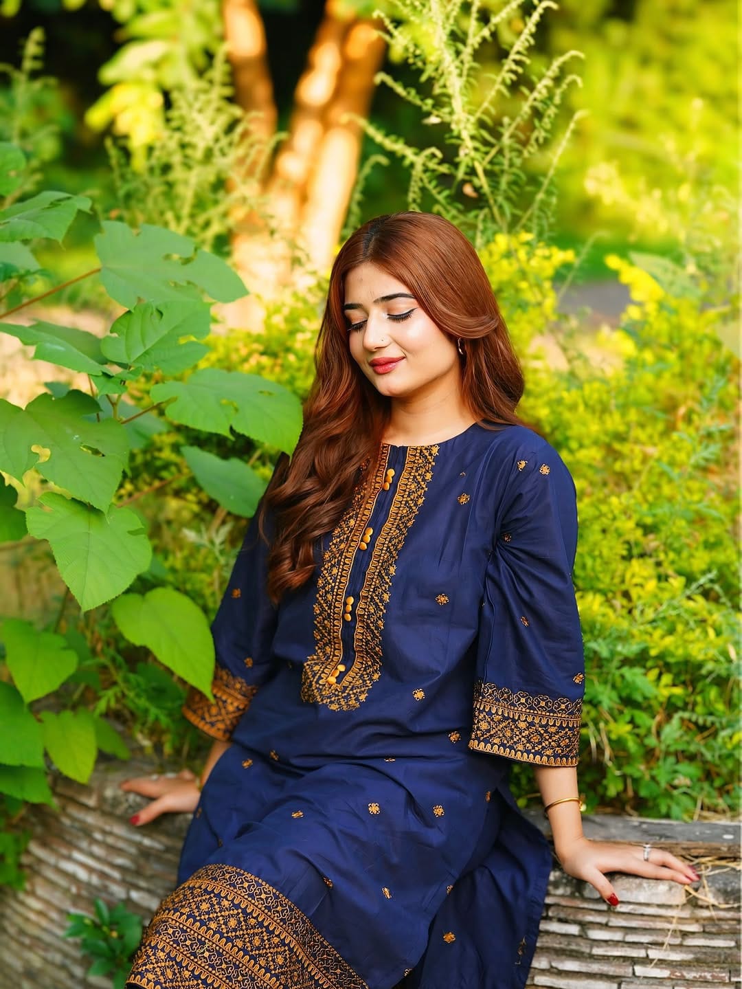 Royal  Blue Embroidered 2 piece