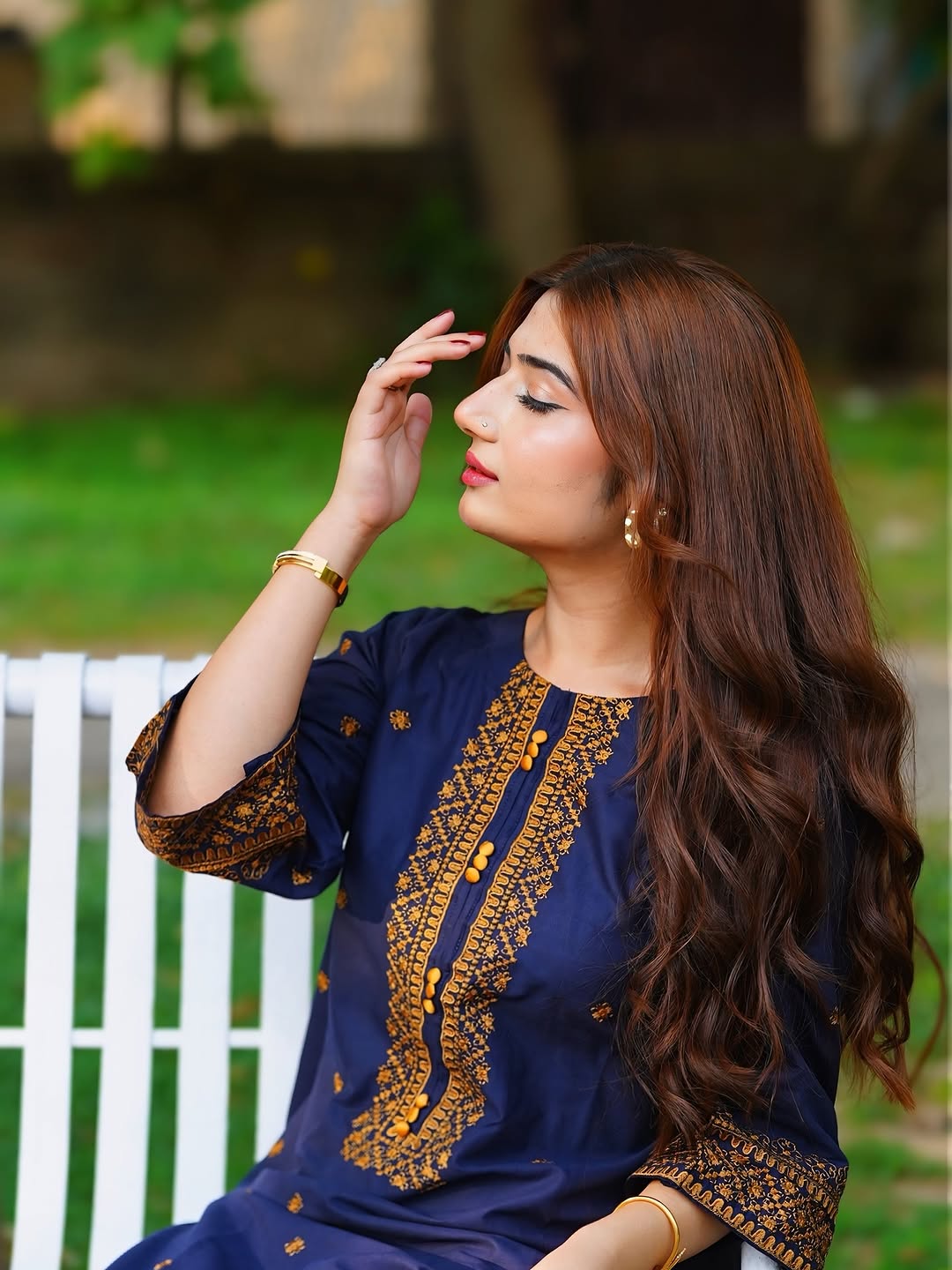 Royal  Blue Embroidered 2 piece