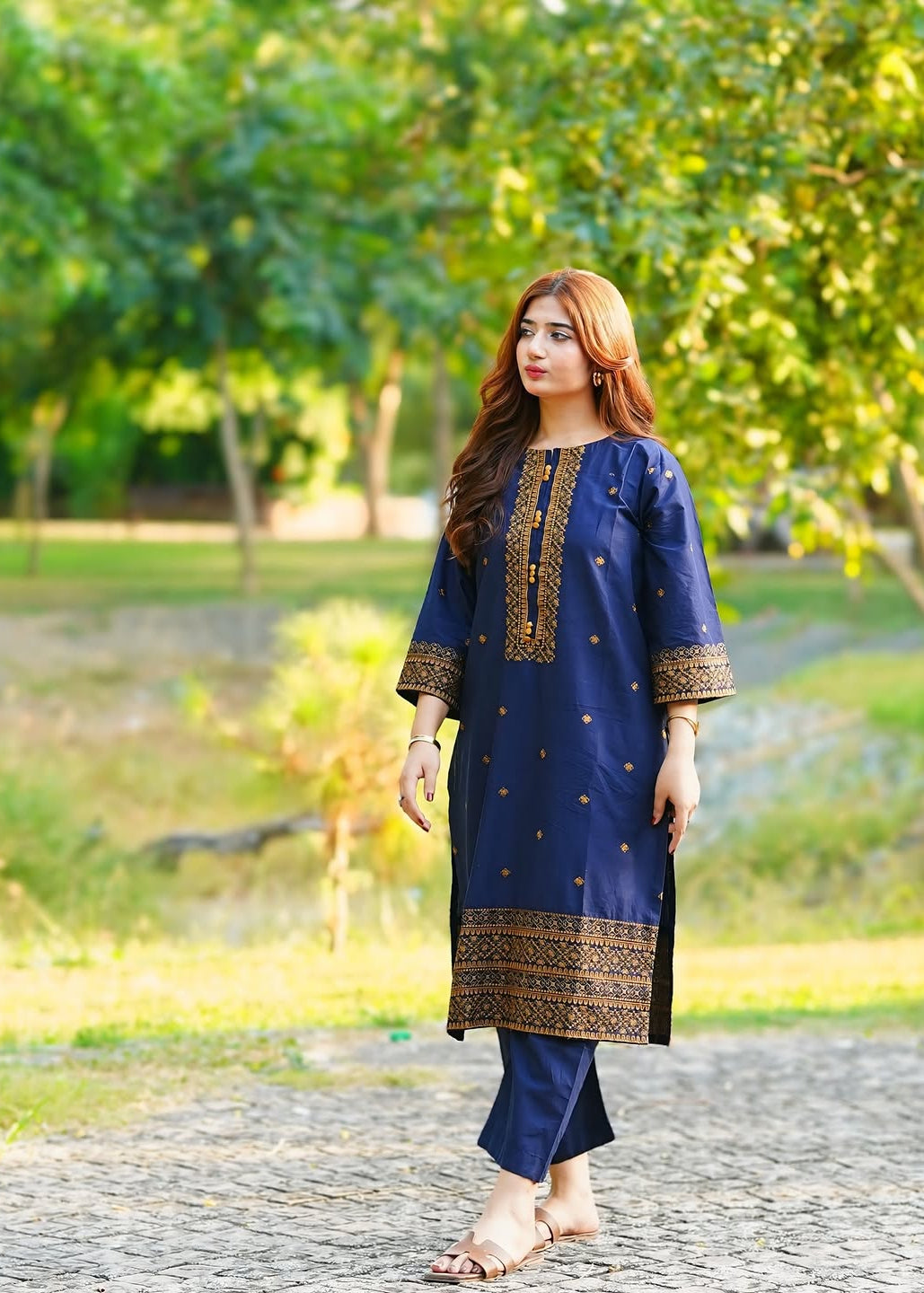 Royal  Blue Embroidered 2 piece