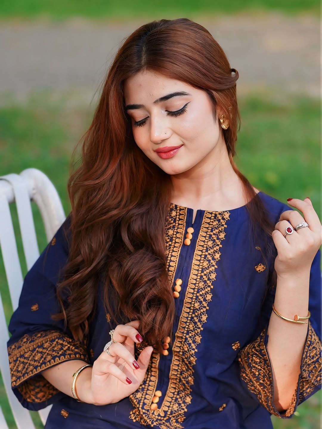 Royal  Blue Embroidered 2 piece