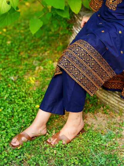 Royal  Blue Embroidered 2 piece