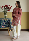 Pink Aura  embroidered 2 pc (Short Shirt with Farshi Shalwar)