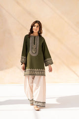 Falak Embroidered 3 PC (Short Shirt & Farshi Shalwar)26NS009