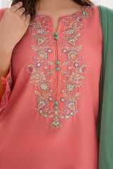 Rose Pink Embroidered 3-Piece (26NS032)