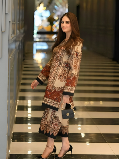 Royal Grace 2 piece printed creab fabric