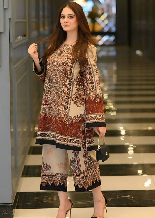 Royal Grace 2 piece printed creab fabric