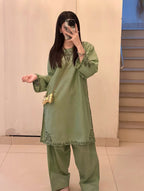 Hayat - 3pc (Short Shirt with Farshi Shalwar)