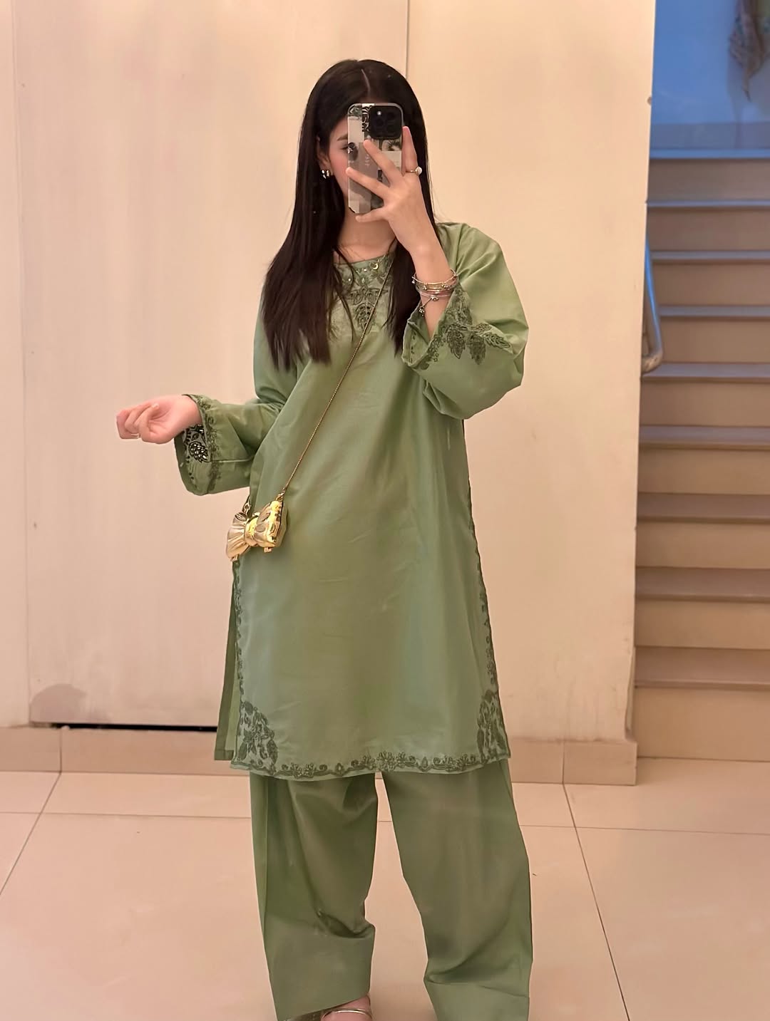 Hayat - 3pc (Short Shirt with Farshi Shalwar)