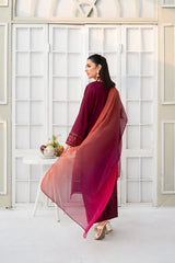 Mahira –   Maroon Embroidered 3 pc (26NS019)