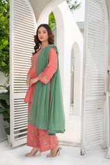 Rose Pink Embroidered 3-Piece (26NS032)