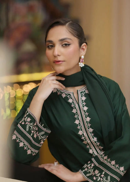 Pine Green Embroidered 3PC
